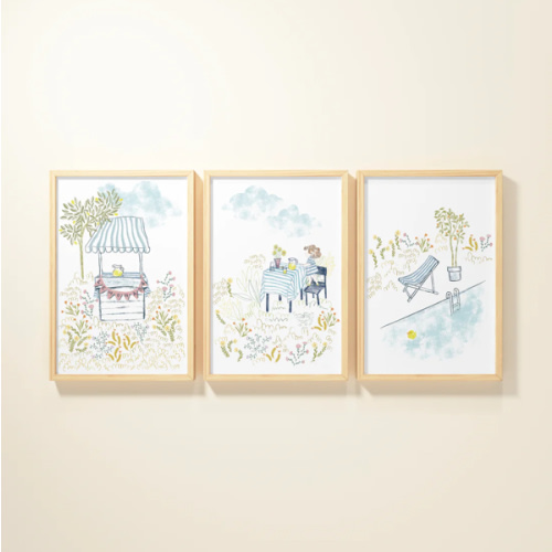 Sicily Framed Wall Art Set - 9x12 / Natural Wood
