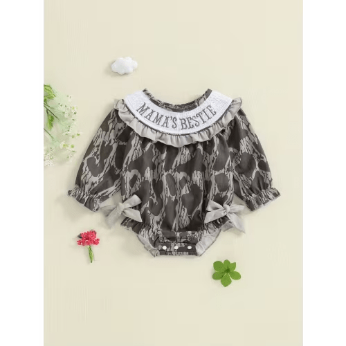 infant baby girls fall bodysuit casual letter embroidery - Temu