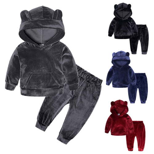 Elainilye Fashion Toddler Baby Fall Outfits Coat Pants 2PCS Set Kids Sweatshirt for Boys Girls Sizes 9M-7Y,Red