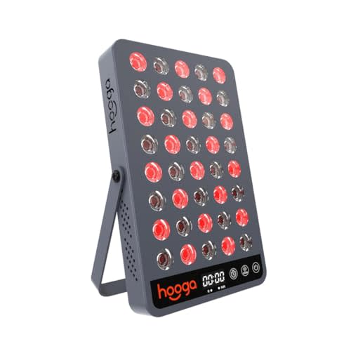 Hooga Red and Near Infrared LED Panel, 660nm & 850nm Light, Built-in Stand and Timer, 40 LED Model – HG200