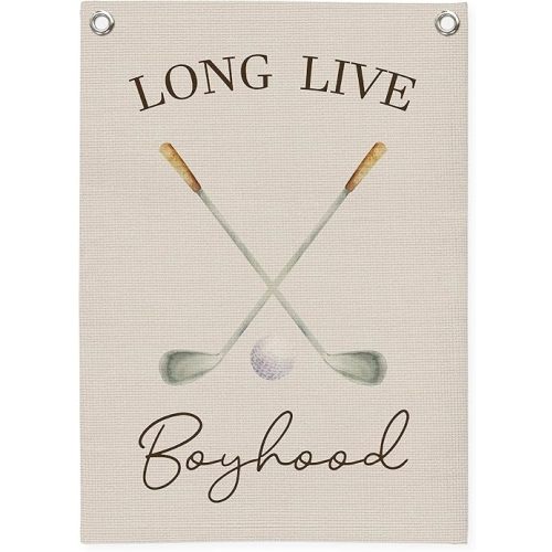 Dilemat Long Live Boyhood Canvas Banner Wall Hanging, Golf Nursery Decor,Vintage Sport Nursery Wall Decor Hanging Banner Flag for Kids Boys Toddler Room Bedroom Playroom, 18X25 Inch