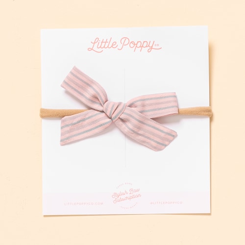 Peony Summer Stripe Headband Bow