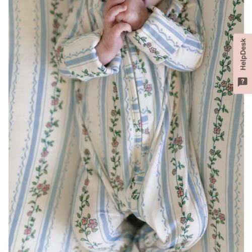Infant Romper in Blue Striped Floral – Silks