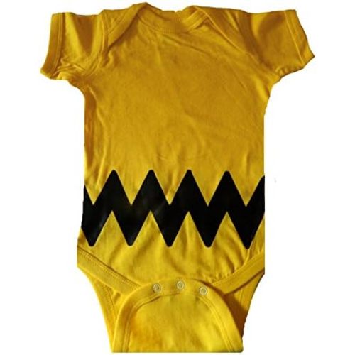 Custom Kingdom Baby Boys/Girls Peanuts Charlie Brown Double-Sided Zig Zag Bodysuit