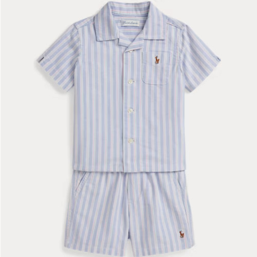 Oxford Shirt & Polo Prepster Short Set 18M