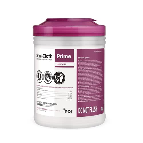 PDI P25372 Sani-Cloth Prime Germicidal Wipe, 6” x 6.75” (Pack of 160)