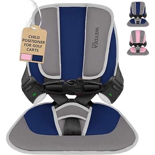 Kids Golf Cart 5-Point - Foldable High-Back Child Positioner Fits 2-6 Passenger Carts