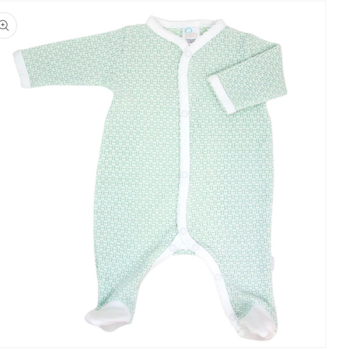 Paty Knit Solid Color Footie with Pima Trim