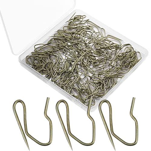 Outus 58 Pack Metal Curtain Hooks Pin On Drapery Hooks 1.2 x 1 Inch for Window,Door,Shower Curtain(Oil-Rubbed Bronze)