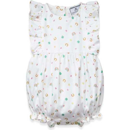 Infant Ruffled Romper in Good Luck Charms - Petite Plume | Maisonette
