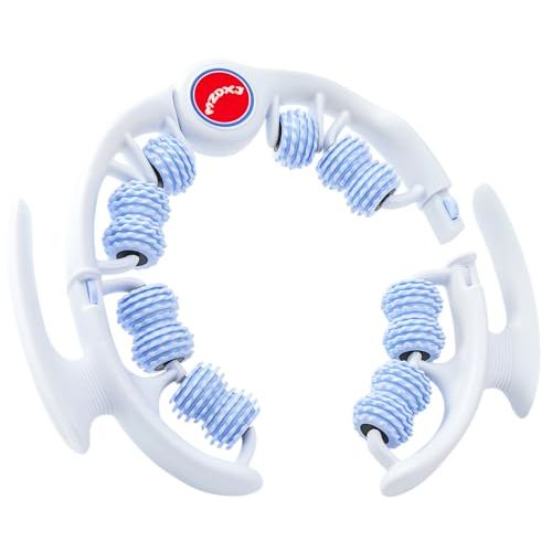 Cellulite Massage Tool - Lymphatic Drainage Massager - Muscle Roller, Deep Fascia Massage, Dimpled Skin Removal, Legs/Thighs/Buttocks, Anti-Cellulite Roller, Smooth Skin (14 Wheel - Blue)
