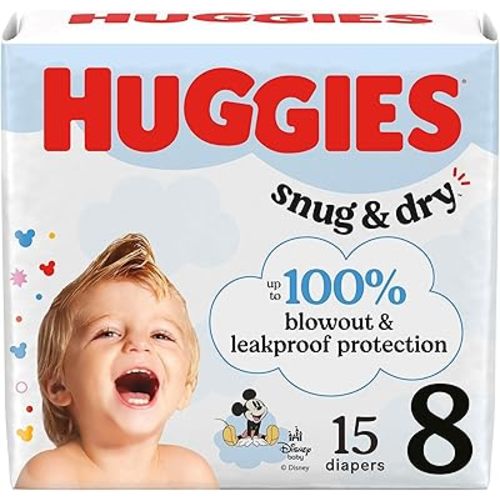 Huggies Size 8 Diapers, Snug & Dry Baby Diapers, Size 8 (46+ lbs), 48 Count, Packaging May Vary
