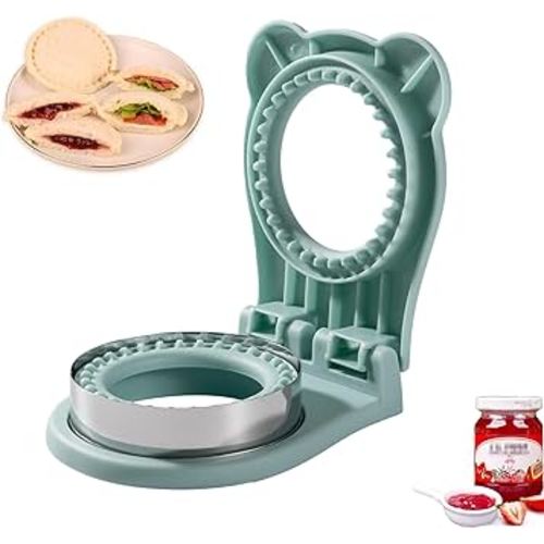 Uncrustable Sandwich Maker, Sandwich Pocket Circle Shape Cutter & Sealer for Kids Breakfast and Lunchboxes, Light Blue, 3.7Inch