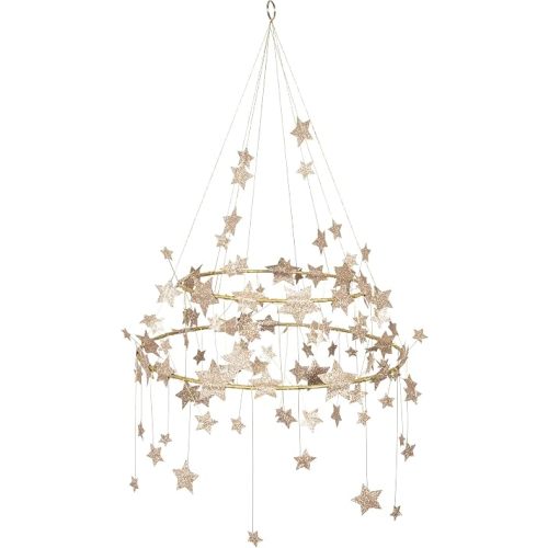 Meri Meri Gold Sparkle Star Chandelier (Pack of 1)