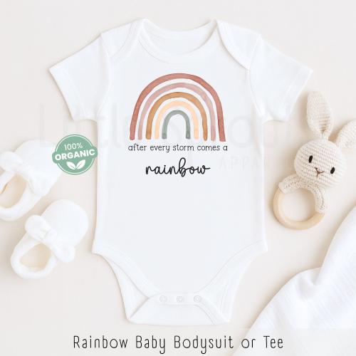 After Every Storm Comes A Rainbow Onesie®: Organic Cotton Rainbow Baby Bodysuit