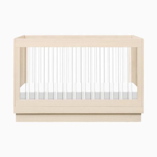 Harlow Acrylic 3-in-1 Convertible Crib with Toddler Bed Conversion Kit - Washed Natural/Acrylic