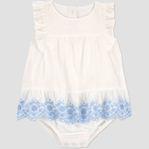 Carter's Just One You® Baby Girls' Eyelet Sunsuit - Ivory 12M