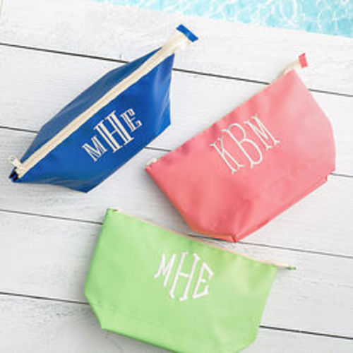 Monogrammed Splash Proof Zip Pouch