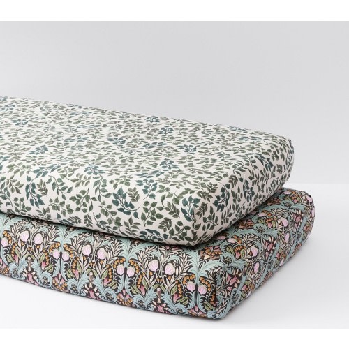 Chris Loves Julia Organic Floral Crib Sheet Bundle - Set of 2