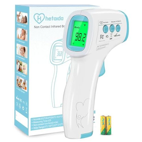 Digital Thermometer for Adults and Kids, No Touch Forehead Thermometer for Baby, 2 in 1 Body Surface Mode Infrared Thermometer with Fever Alarm and Instant Accuracy Readings