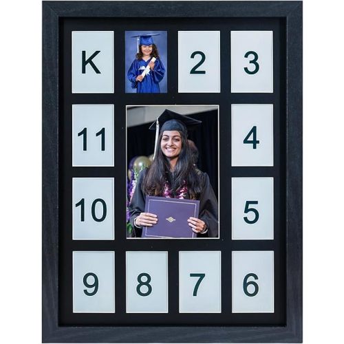 K-12 Graduation Photo Frames,School Year Picture Frame, Collage Photo Frame for Baby First Year Keepsake, 12x16 Multi Picture Frame-13 Opening,Great for Children's Photos, Portrait