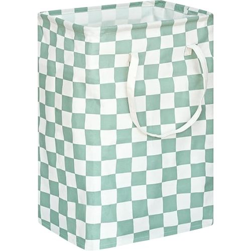 Sage Laundry Hamper Storage Basket Girls Organizer Bins Toy Box Laundry Basket Large Canvas Collapsible Chest for Home/Dorm/Kitchen/Pet/Office/Closet/Shelf/Gift Baskets