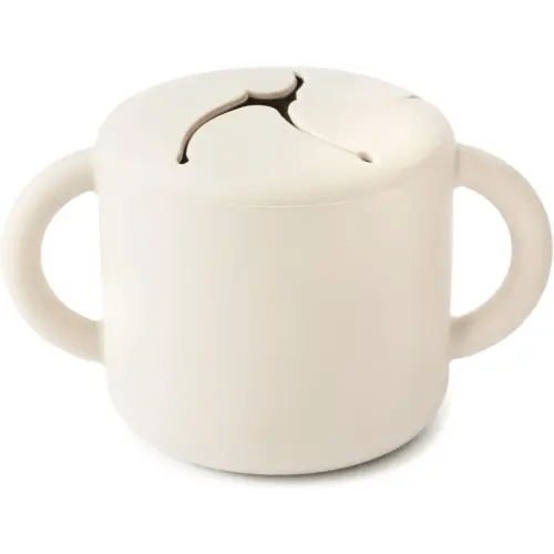 mushie Silicone Snack Cup | Spill Proof Food Container for Toddler and Baby (Ivory)