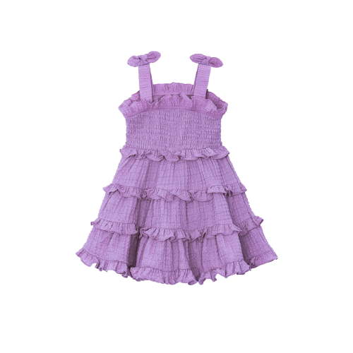 Planet Gold Toddler & Girls Summer Sleeveless Tiered Dress with Tie Straps, Sizes 12M-18