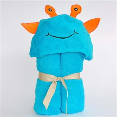 Baby Alien Hooded Bamboo Turkish Towel - Turquoise, 0-24 Months