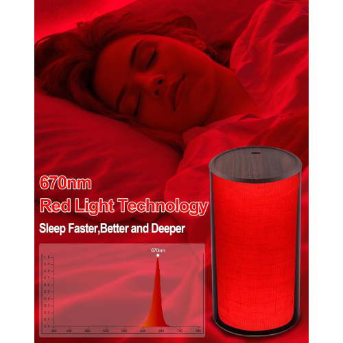YILOSF-670nm Red Light Night Light Lamp for Sleep - Zero Blue Light, Rechargeable Portable Dimmable Red &1500K Amber Lamp for Bedroom Nursery Camping