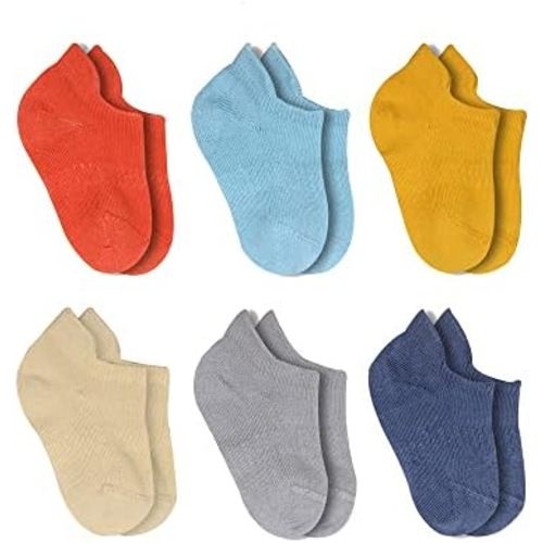 bistyle Baby Grip Ankle Socks 6 Pairs | Newborn Infant Toddlers Socks Seamless Cotton | Kids Boys Girls Ankle Socks