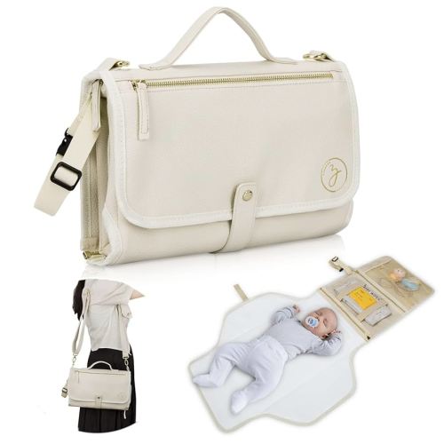 Portable Diaper Changing Pad. Portable Changing Pad for Diaper Bag. Travel Changing Pad. Newborn Essentials, Newborn Girls and Boys, Cream, 750 Count