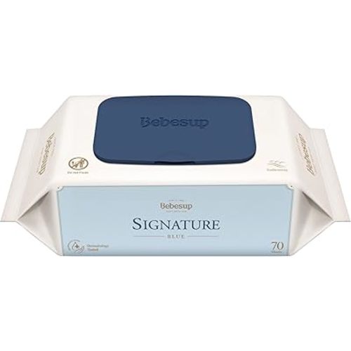 BEBESUP- Korea’s #1 Signature Baby Wipes - Hypoallergenic Water-based Unscented Alcohol-Free Ultra-Thick Super Seed Extracts Organic Plant-Based for sensitive skin Flip-Top (1 Pack)