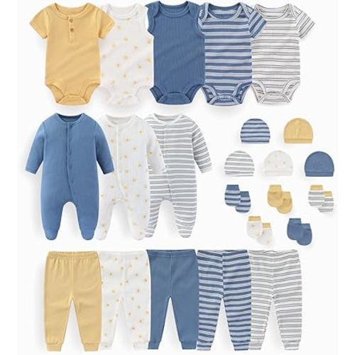 JELYLOVE 23 Pack Baby Boy Girl Bodysuits And Pants Sets New Born Outfits