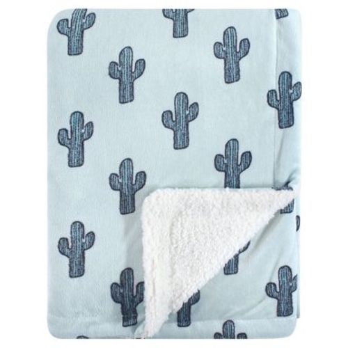 Yoga Sprout Baby Boy Mink and Faux Shearling Plush Blanket, Cactus, One Size