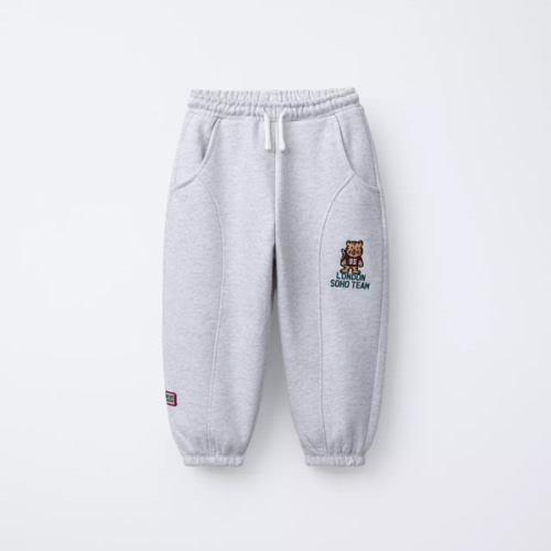 EMBROIDERED ANIMAL JOGGING PANTS - Gray marl | ZARA United States