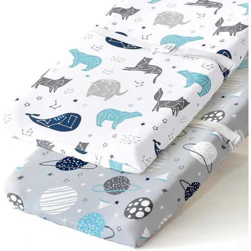 BROLEX Changing Pad Covers for Baby: Boy Girls Ultra Stretchy Soft 2 Pack Space Planet