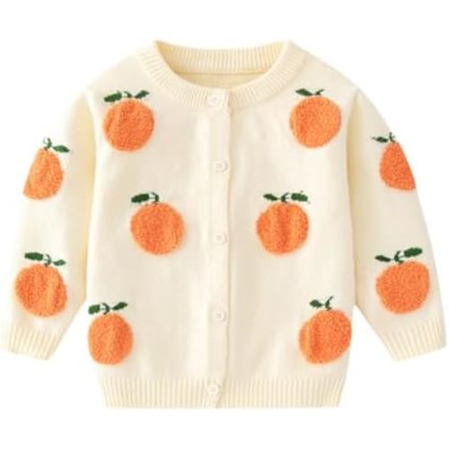 3-4t Baby Boy Girls Knit Sweater Cardigan Coat, Long Sleeved Round Neck Button Closure Tops for Toddler