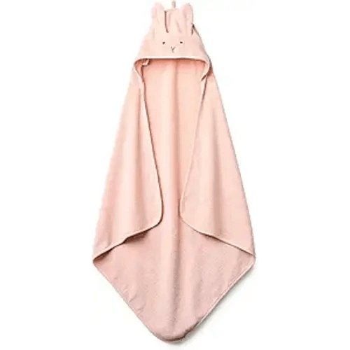Baby Hooded Towel – Organic Cotton Baby Bath Towels – Baby Towels, Baby Bath Towels for Baby Girl, 32" x 32" Super-Soft and Absorbent Baby Towels for Newborn (Rabbit - Blush)