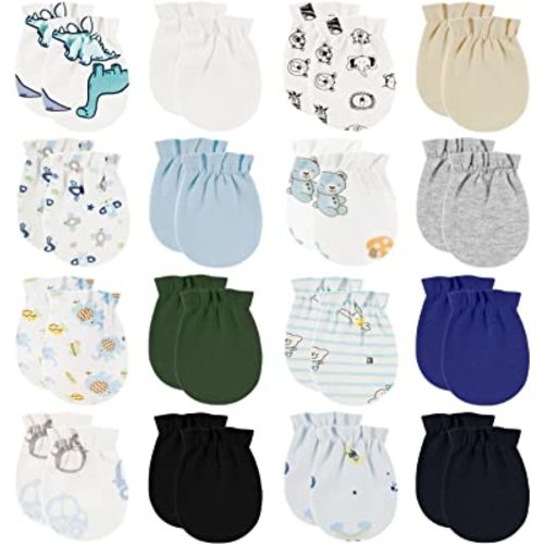 ONESING 16 Pairs Baby Mittens Newborn Mittens No Scratch 0-6 Months Warm Mittens for Newborn Baby Boys Girls