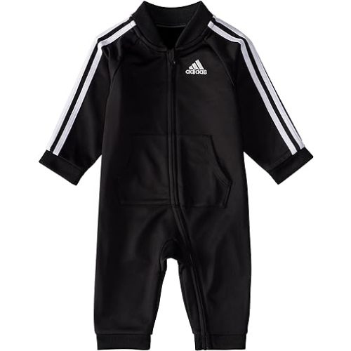adidas baby-boys Long Sleeve 3 Stripe Tricot Coverall