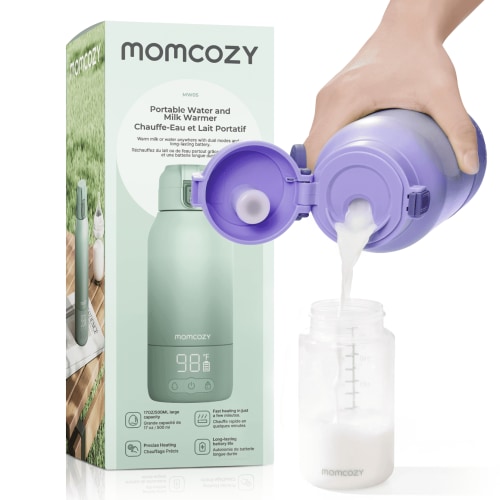 Momcozy Portable Milk Warmer for Travel – Dual Heating Modes for Breast Milk & Water, Portable Bottle Warmer, 17 Ounces