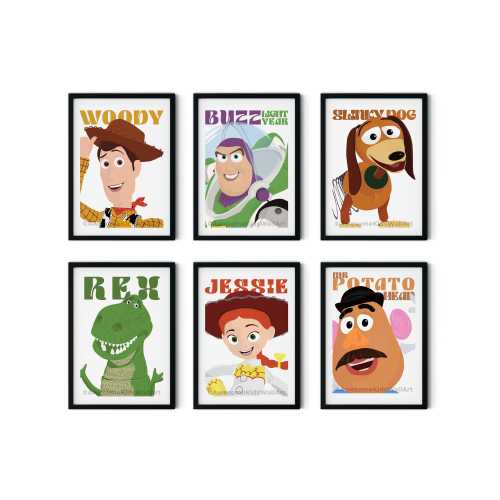 Toy Story Nursery Art Prints: Woody, Buzz, Jessie, Rex