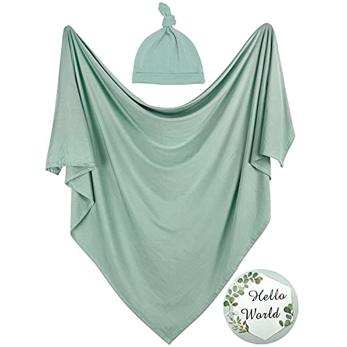 OWLOWLA Swaddle Blanket and Hat Set Swaddles for Newborns Receiving Blanket