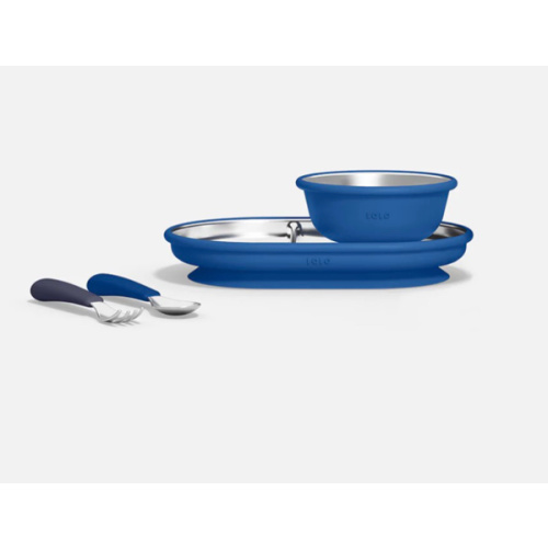 Stainless Mealtime Essentials - 4pc Set blue– Lalo