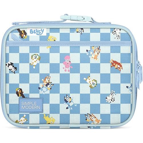 Simple Modern Bluey Kids Lunch Box for School | Reusable Insulated Lunch Bag for Toddler, Girl, and Boy | Exterior & Interior Pockets | Hadley Collection | Bluey Checkmate