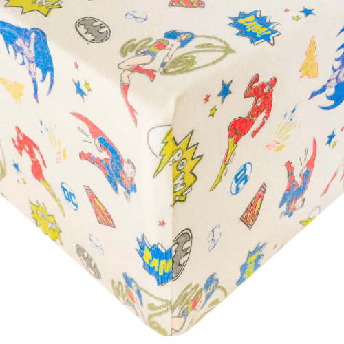 Premium Knit Fitted Crib Sheet - Justice League