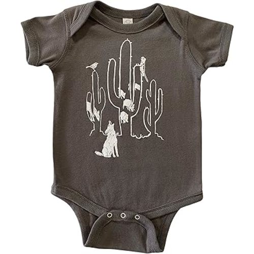 Desert Dwellers • Baby Bodysuit • Saguaro Print • Cactus Design • Coyote • Baby Shower Gift • Gender Neutral Baby