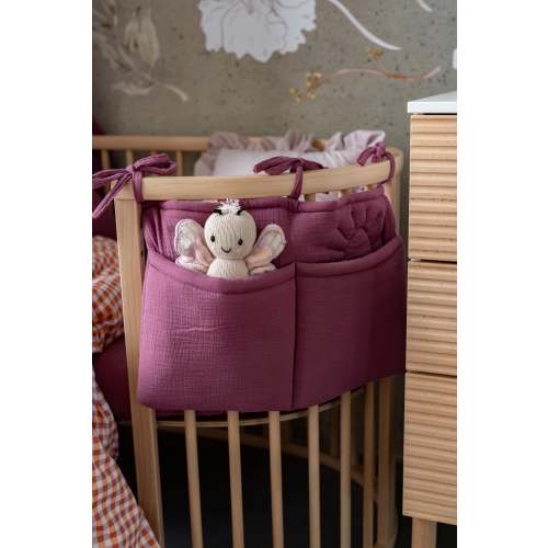 Matuu - Plum Dream Crib Organizer – Muslin Bed Pocket