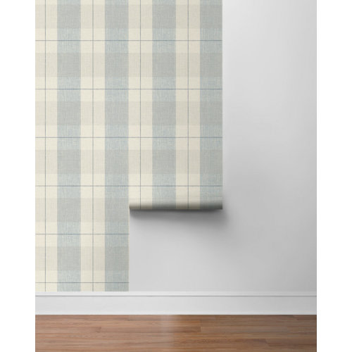 Gracie Oaks Blue & Beige Peel And Stick Wallpaper | Wayfair